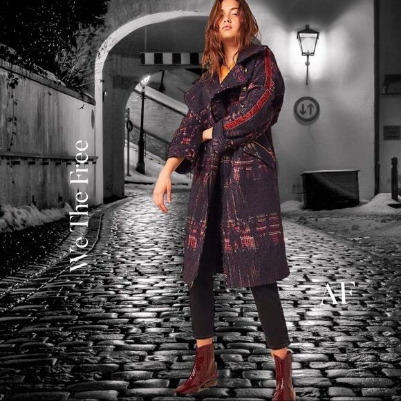 FREE PEOPLE PUNK DREAMS ALPACA COAT NWT - Picture 1 of 14